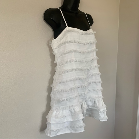 Princess Polly Molina White Ruffle Fringe Detail Mini Dress - Picture 5 of 13